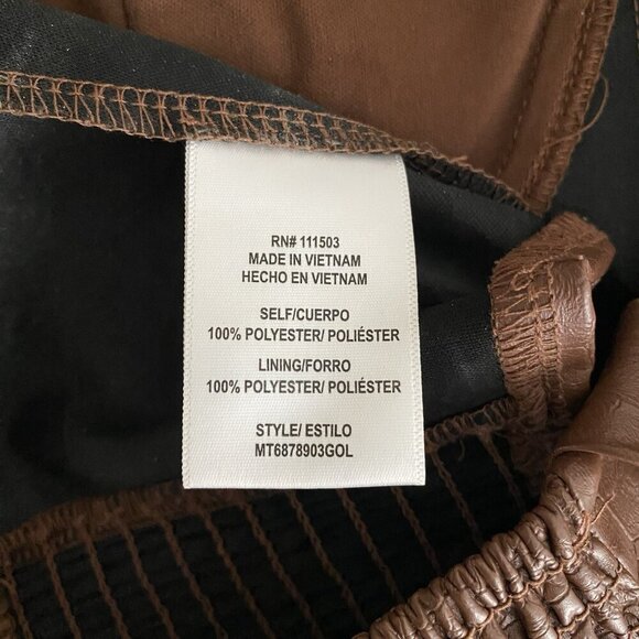 Urban Outfitters OLM Faux Leather Bustier Crop Top M Brown Croc Smocked Corset - Picture 7 of 12